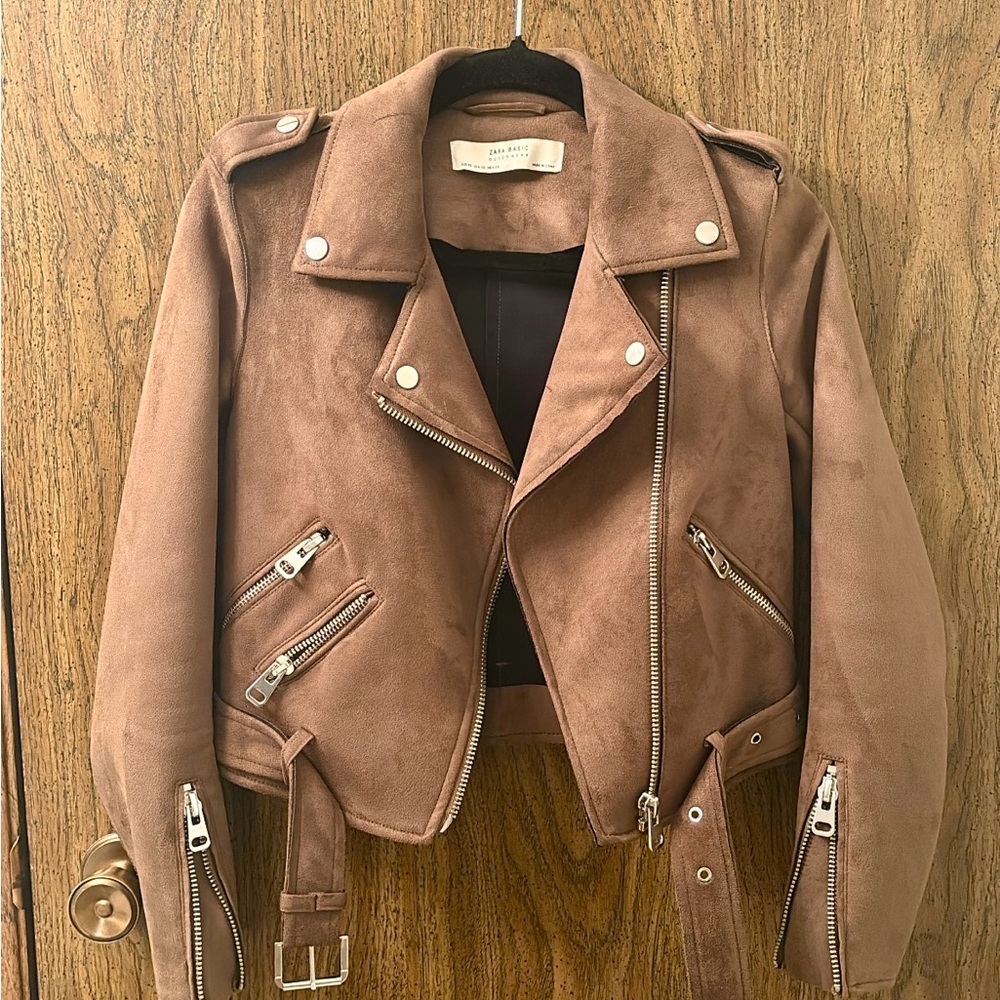Zara Tan Biker Jacket